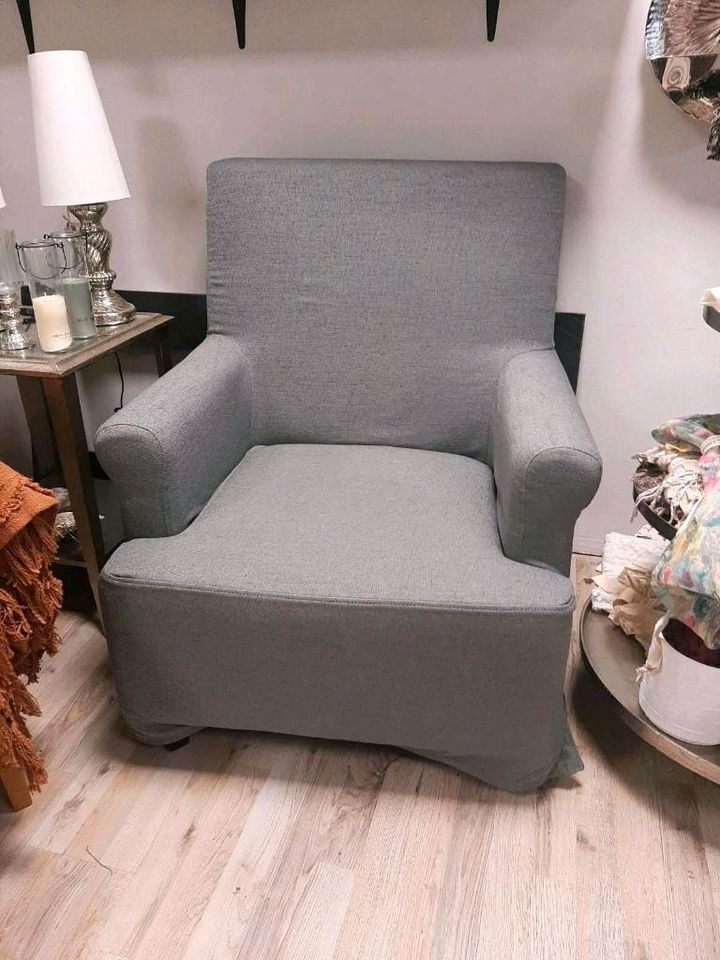 ANGEBOT Sessel NASOUR Leinen grau Fernsehsessel – Bild 2