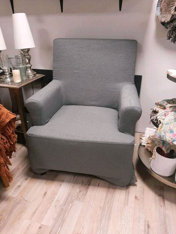 ANGEBOT Sessel NASOUR Leinen grau Fernsehsessel – Bild 3