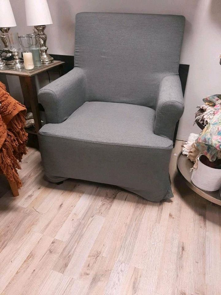 ANGEBOT Sessel NASOUR Leinen grau Fernsehsessel – Bild 4