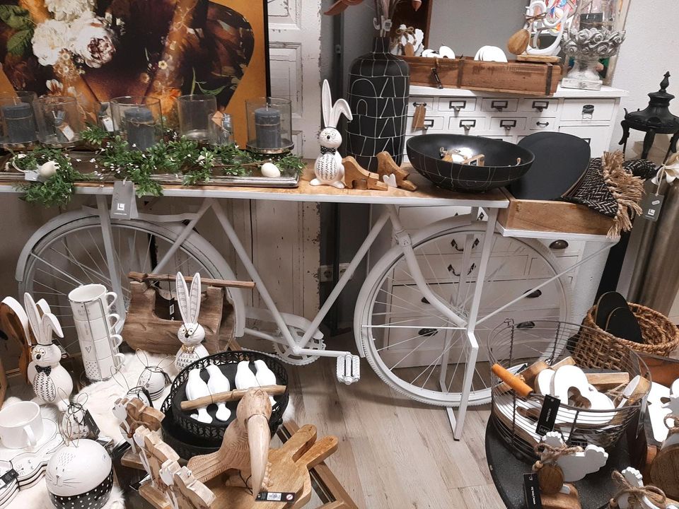 Konsole Fahrrad Pflanztisch Mangoholz Shabby Factory Stil Neu – Bild 3