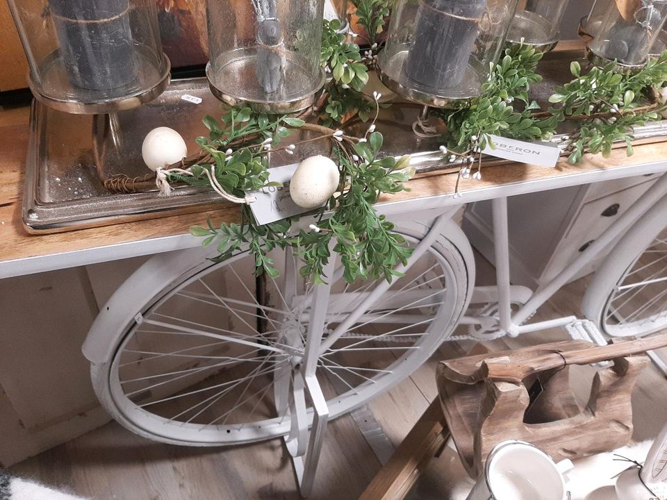 Konsole Fahrrad Pflanztisch Mangoholz Shabby Factory Stil Neu – Bild 6