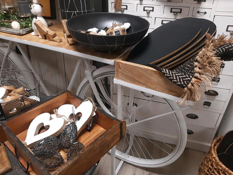 Konsole Fahrrad Pflanztisch Mangoholz Shabby Factory Stil Neu – Bild 8