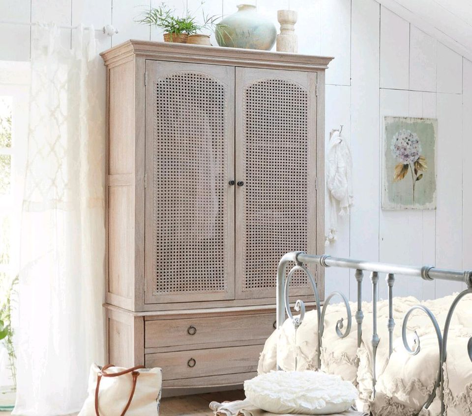 Schrank Truso Wiener Geflecht Kleiderschrank Mirabeau Mangoholz – Bild 2