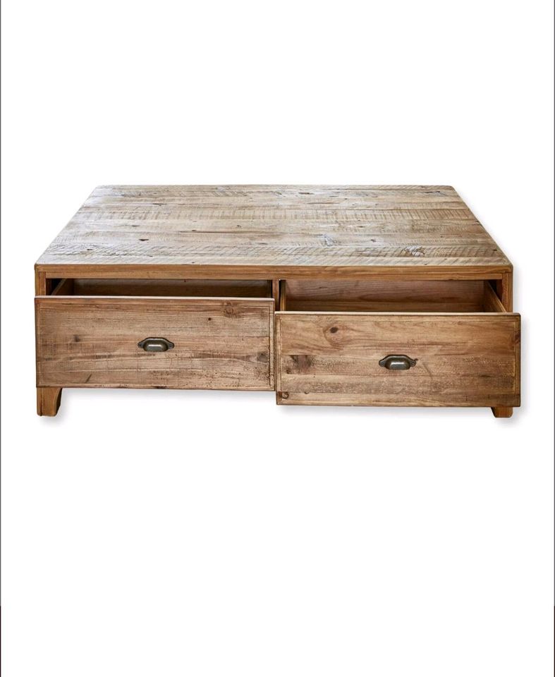 Couchtisch Wittfield wiederaufbereitetes Kiefernholz Schubladen – Bild 4