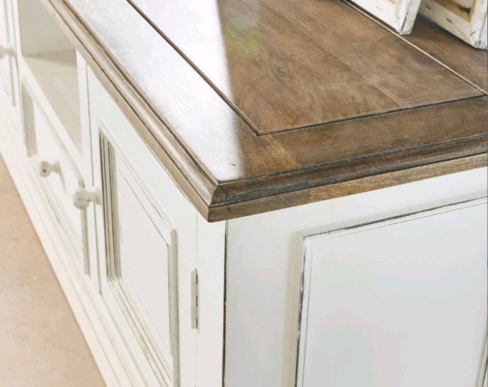 Sideboard Cogolin TV-Schrank Landhausstil antikweiß Mangoholz – Bild 3