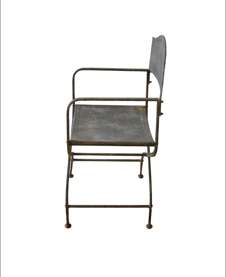 Eisen- Stuhl Ivilique Outdoor antikschwarz Metall Industrialstil – Bild 5