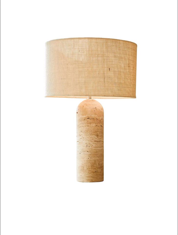 Tischlampe Ashgrove Jute Naturstein Marmor Design on – Bild 2
