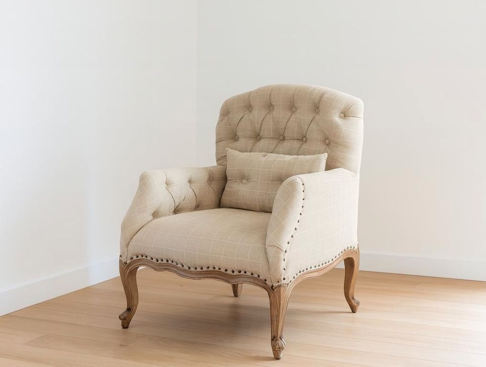 Sessel Leonardsown Chesterfield Leinen franz Landhausstil