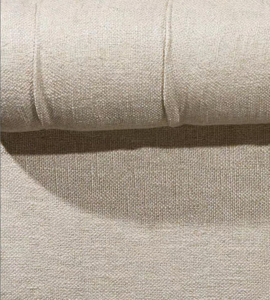 Sofa Parpeville klassisch Chesterfield Leinen Creme Mirabeau – Bild 2