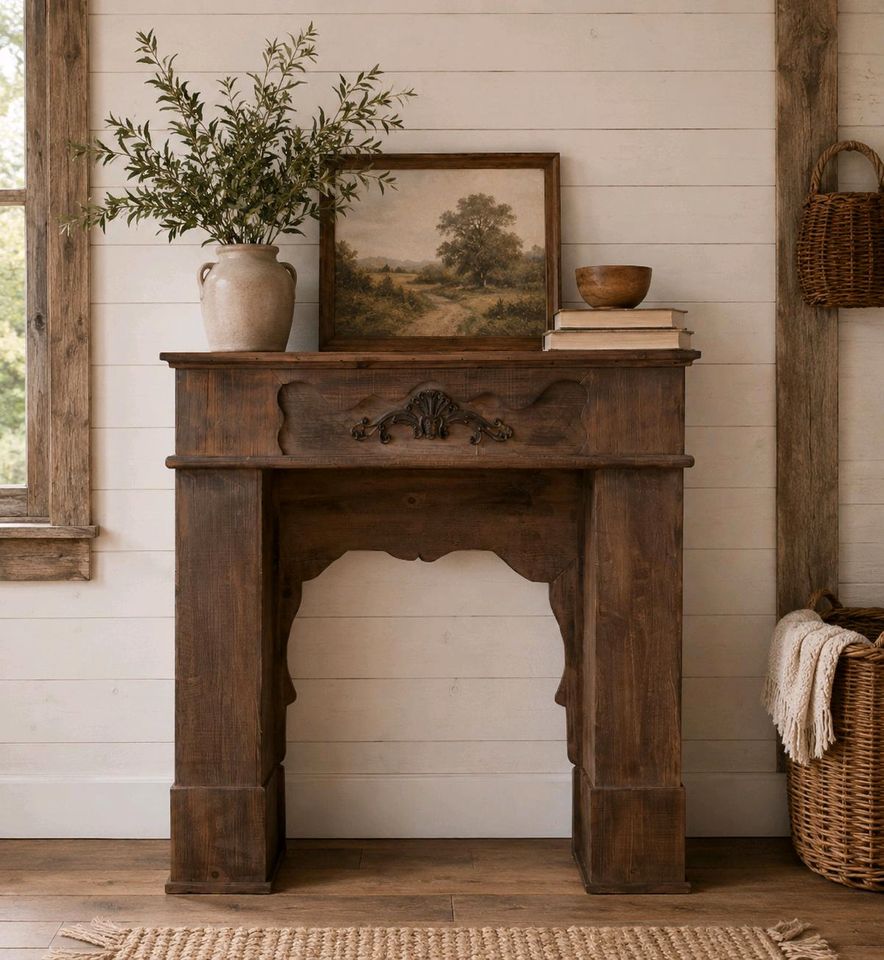 Kaminkonsole Margaux antikbraun Kaminumbau Ornamente