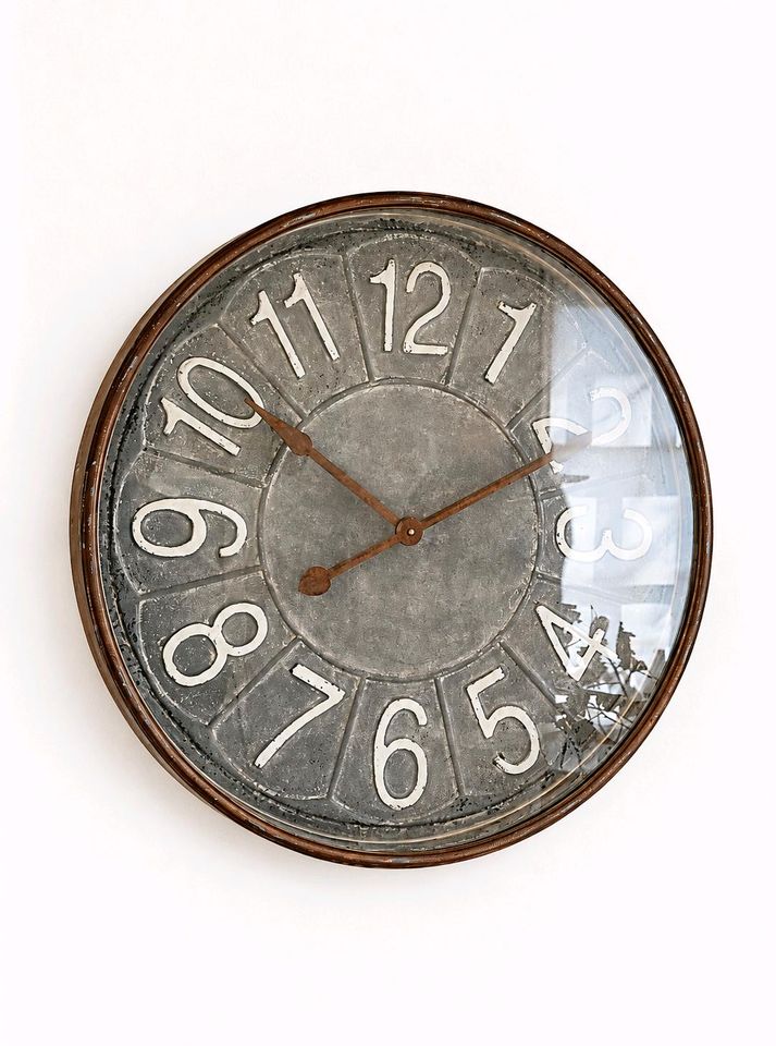 Uhr Braxton Wanduhr XL Industrialstil Vintage 80 cm Eisen