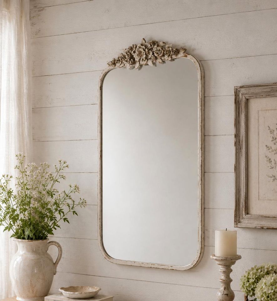 Spiegel Veilleures Shabby-Chic antikcreme Ich romantisch Eisen
