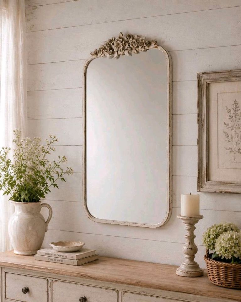 Spiegel Veilleures Shabby-Chic antikcreme Ich romantisch Eisen – Bild 2