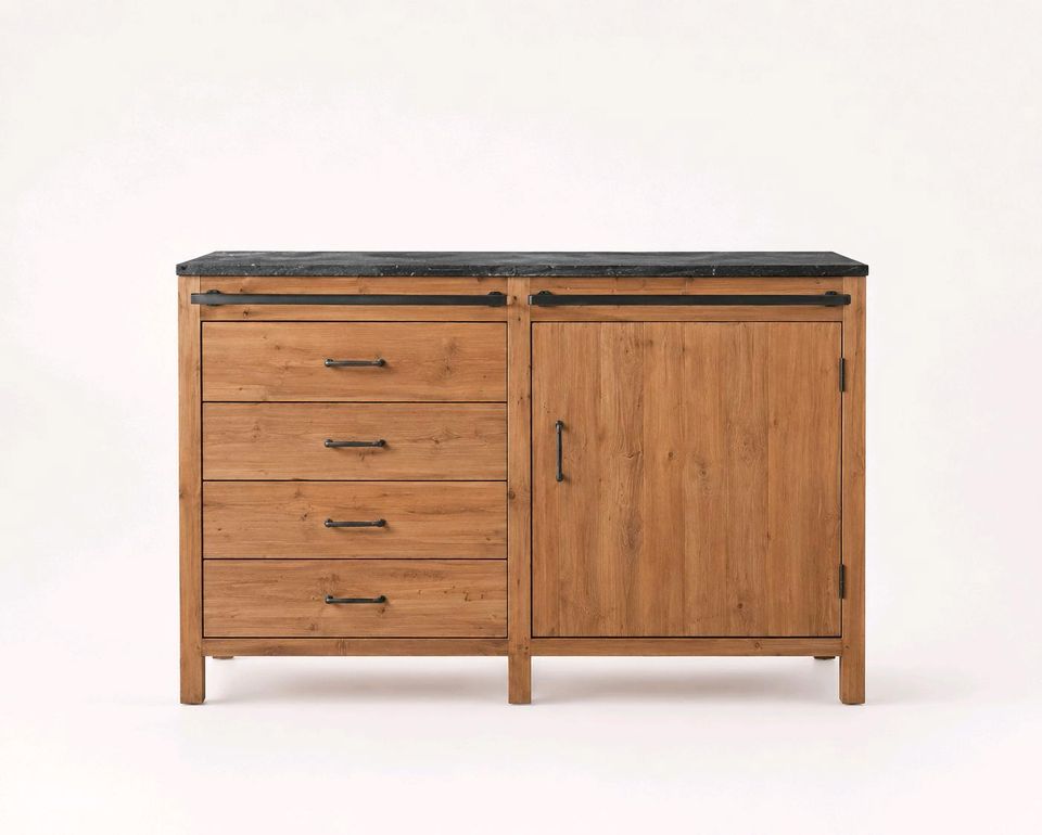 Küche Sunnybrook 4er Landhausstil Spülbecken Stein Tannenholz – Bild 5