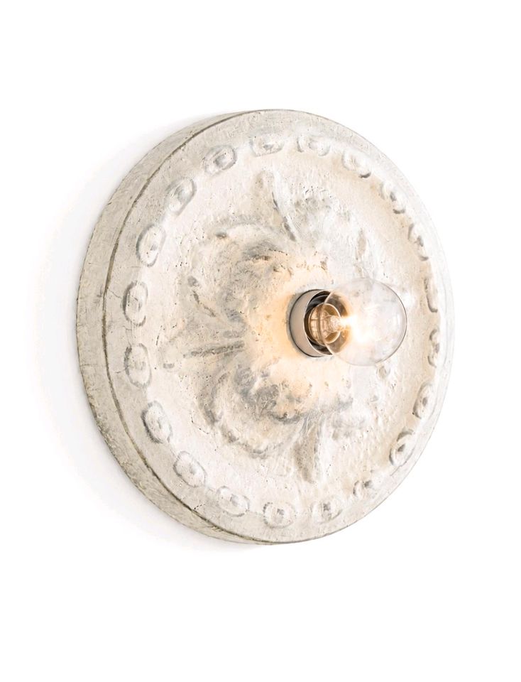Wandlampe Deckenlampe Mangaire antikweiß Stuck rund Shabby-Chic