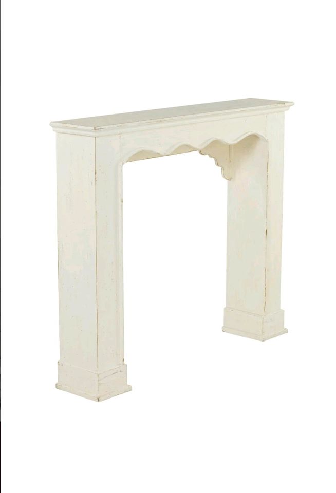 Kaminkonsole Claybourne antikweiß Finish Tannenholz Shabby Chic – Bild 2