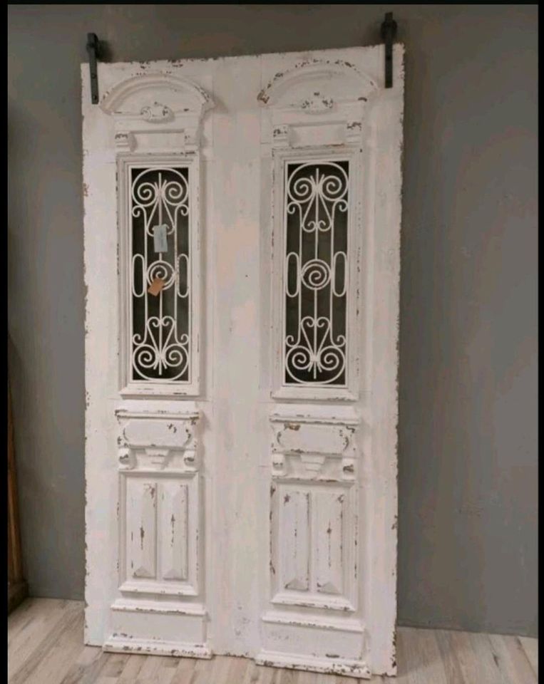 Schiebetür Maltano Eisenschiene Rollen antikweiß Shabby Chic