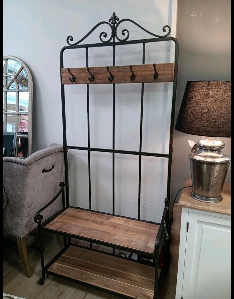 Garderobe Sussy Eisen Metall Wandgarderobe Landhausstil Ablagen