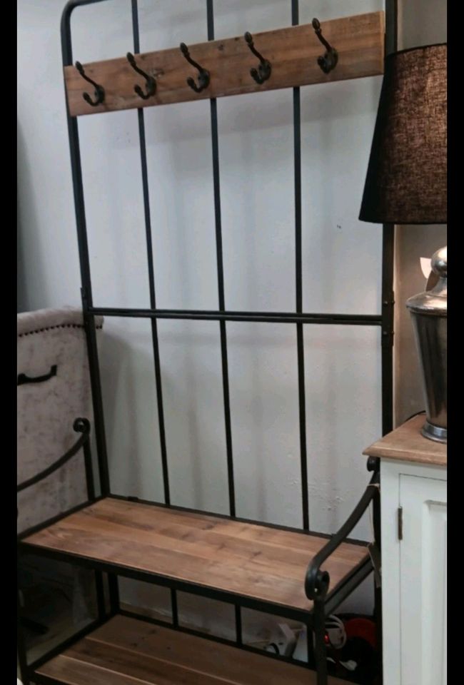 Garderobe Sussy Eisen Metall Wandgarderobe Landhausstil Ablagen – Bild 3