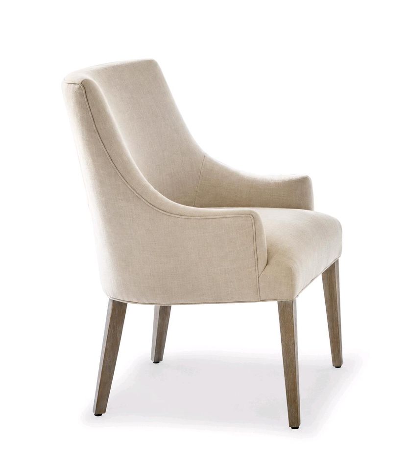 Stuhl Hyeres Mangoholz Armlehnen Baumwolle beige Stuhlsessel – Bild 2