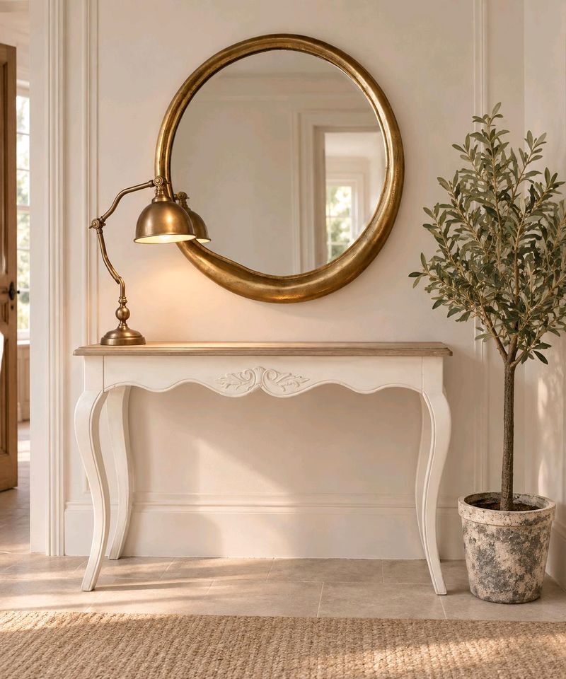 Konsole Bellerose antikweiß braun französischer Landhaus Shabby