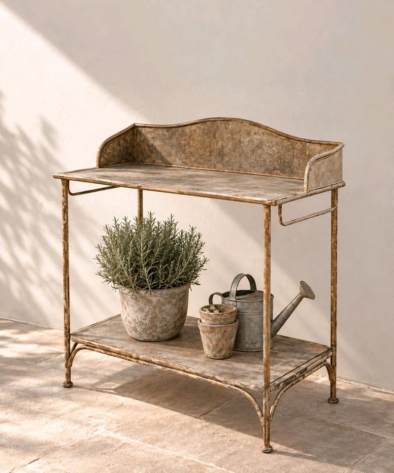 Konsole Bellerose antikweiß braun französischer Landhaus Shabby – Bild 3