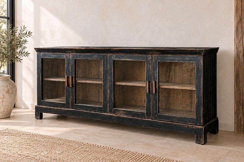 Konsole Bellerose antikweiß braun französischer Landhaus Shabby – Bild 7