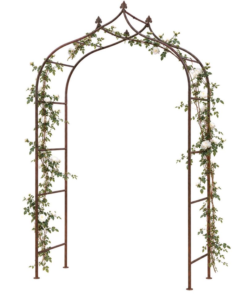 Rosenbogen Dimarus braun antik Eisen Metall Gartenportal