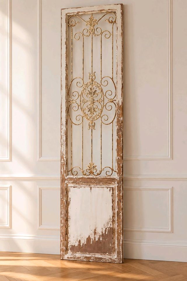 Deko- Paneel Versailles Shabby Chic Vintage antikweiß Eisen Neu – Bild 2